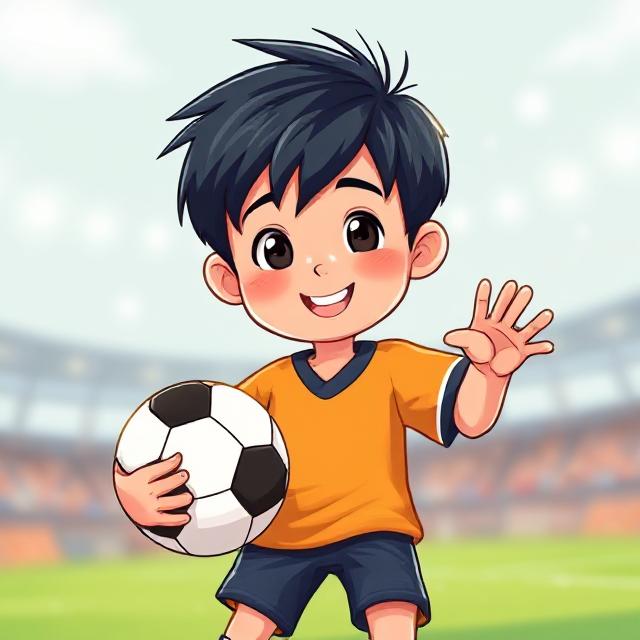 Yakup little boy who likes football